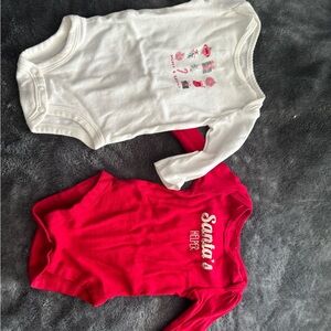 Carter's Red and White Holiday Bodysuits